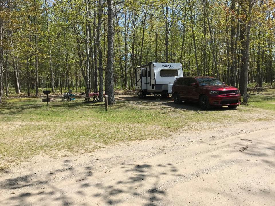 A campsite is pictured at the UAW Black Lake Conference Center campground.