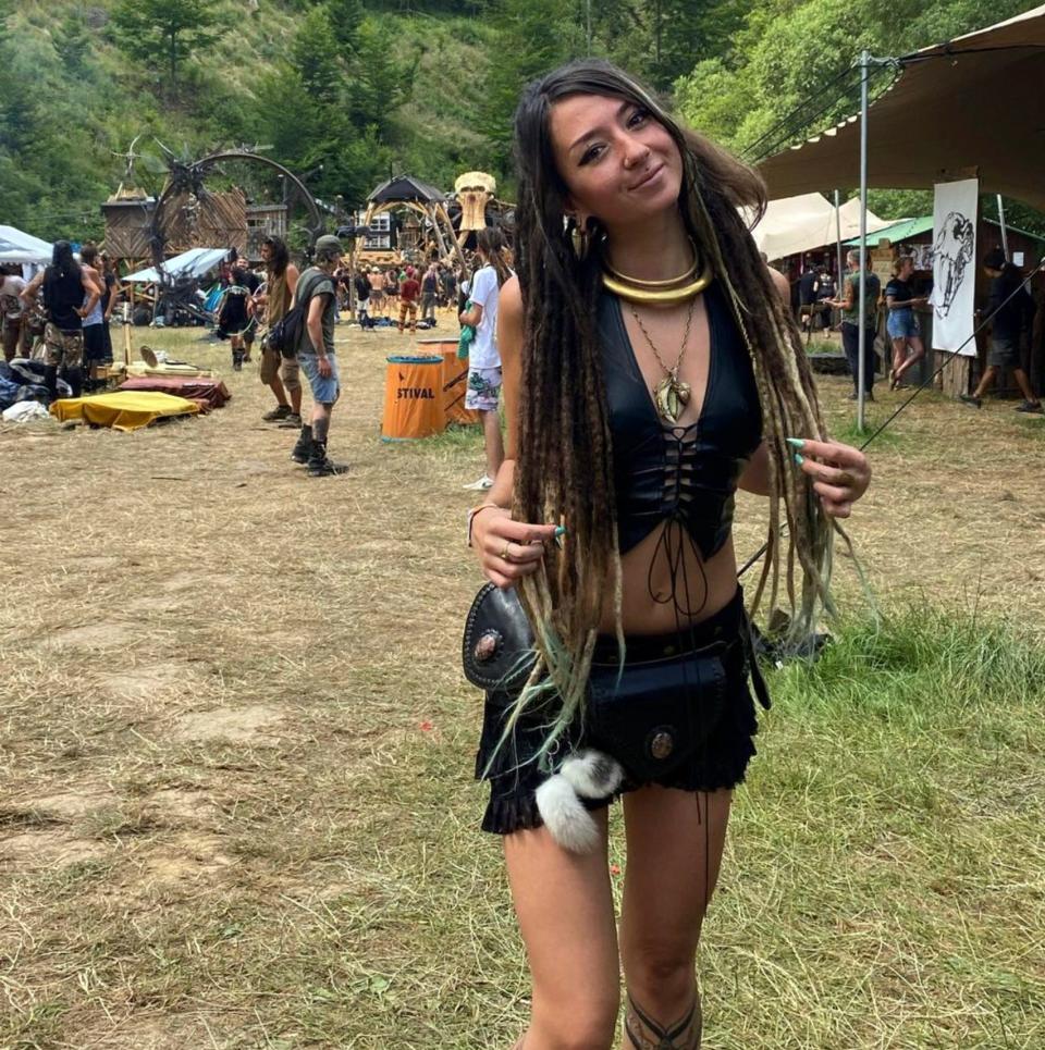 Shani Louk, 23, at a festival