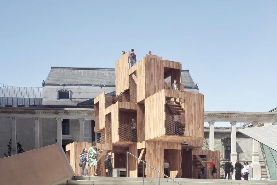 A-mazing: The structure is being built in the Sackler Courtyard at the V&A: Patricia Gill