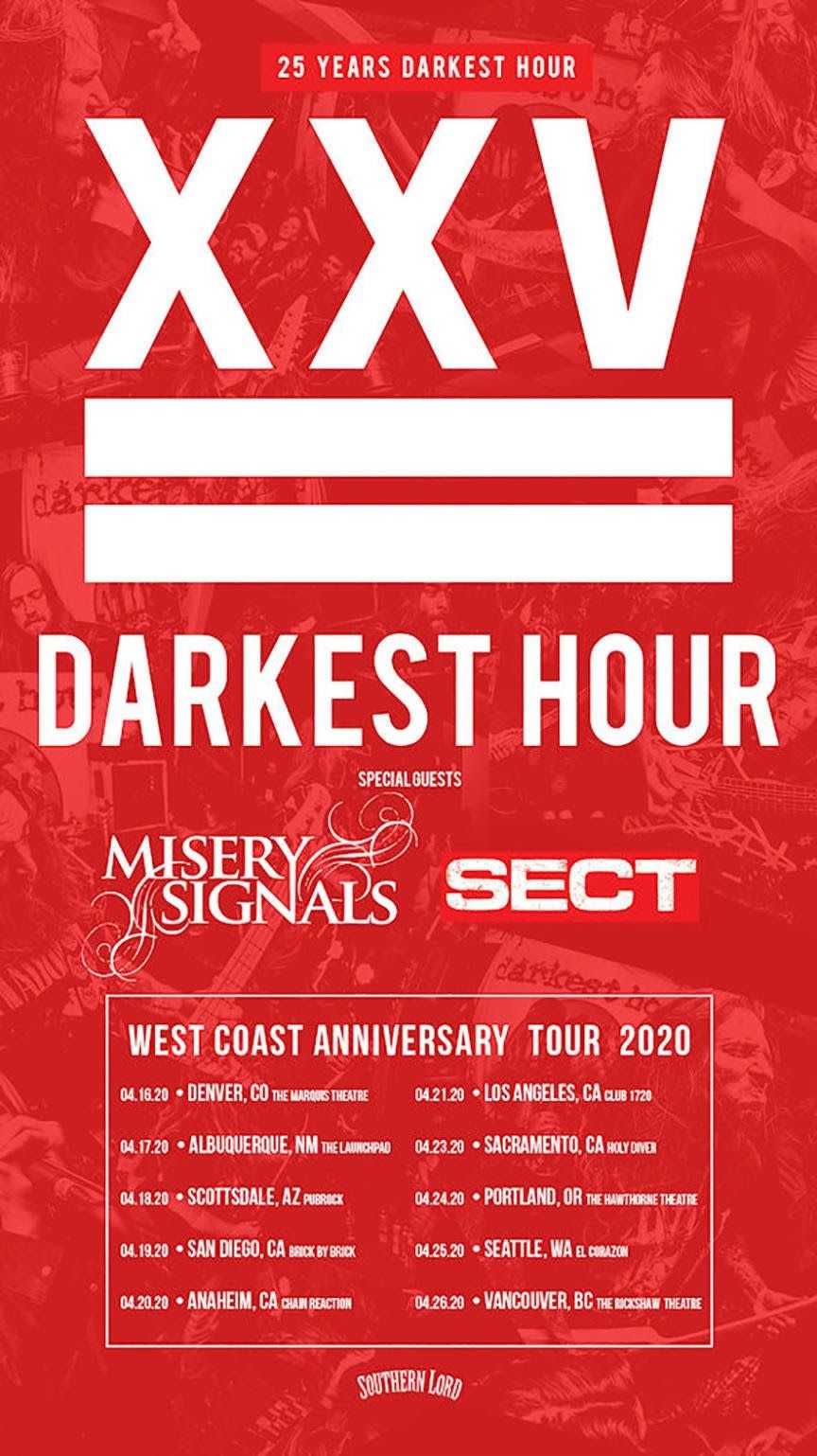 Darkest Hour 25th anniversary tour