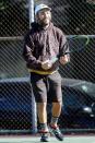 <p>Pete Wentz hits the tennis court for a friendly Wednesday match in Los Angeles.</p>