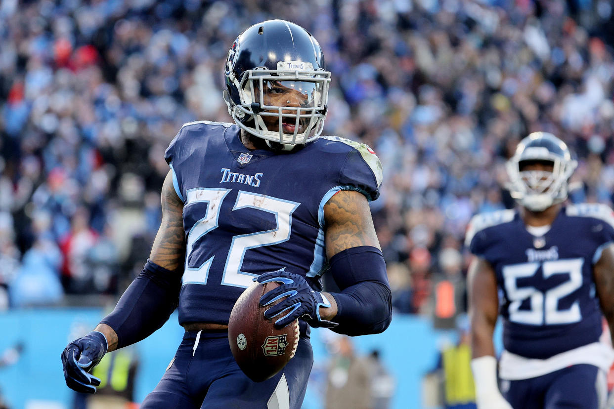 Running back Derrick Henry and the Tennessee Titans will try to rebound from playoff disappointment. (Photo by Andy Lyons/Getty Images)