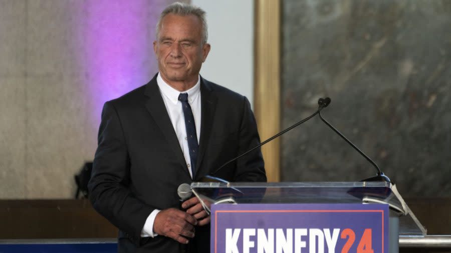 Independent presidential candidate Robert F. Kennedy Jr. speaks to supporters during a campaign event on March 30, 2024, in Los Angeles. (Richard Vogel, Associated Press)