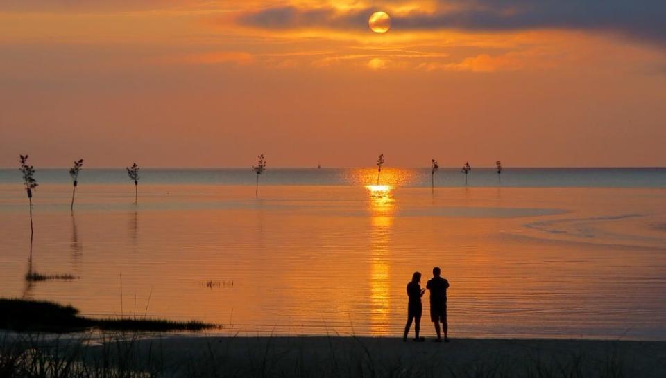 Sunset at Rock Harbor in Orleans.