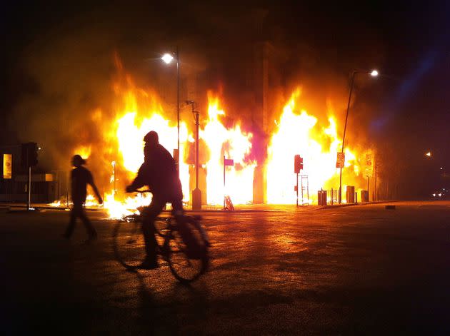 The riots started when peaceful protests against the police shooting of Mark Duggan in Tottenham, north London, turned violent. The unrest quickly spread across the UK to cities including Manchester, Bristol and Merseyside. (Photo: Matthew Lloyd via Getty Images)