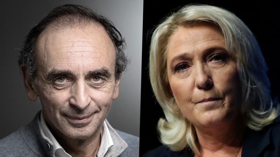 Éric Zemmour et Marine Le Pen. - AFP