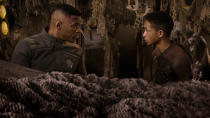 MOVIE: 'After Earth'<br> STARRING: Will Smith, Jaden Smith<br><br> The mopey $130 million sci-fi film starring the Smith Men and directed by M. Night Shyamalan will just squeak by thanks to international box office, which added over $140 million to the disappointing domestic take of just shy of $59 million. But Will Smith -- and Shyamalan, for that matter -- used to be bigger than this. Way bigger. Even Jaden's "The Karate Kid" made three times as much in the US.