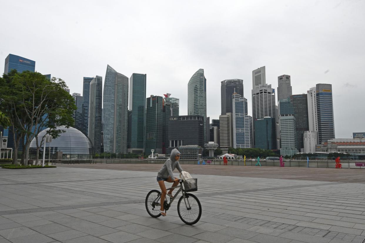 Singapore's CBD skyline seen on 14 July 2021. (PHOTO: Getty Images)