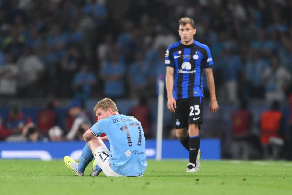 Kevin De Bruyne was forced off during the Champions League final (Getty Images)