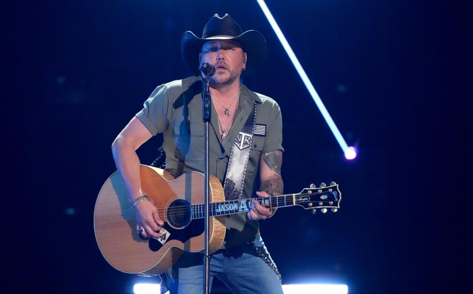 Country music star Jason Aldean was playing the festival at the time of the shooting - Chris Pizzello/AP