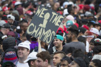 The crowd at Nathan Phillips Square celebrating the Toronto Raptors capturing the NBA Championships. (Photo by Rick Madonik/Toronto Star via Getty Images)