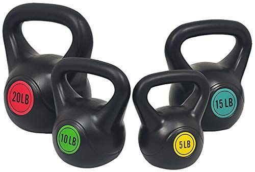 3) Sporzon! Wide Grip Kettlebell Exercise Fitness Weight Set