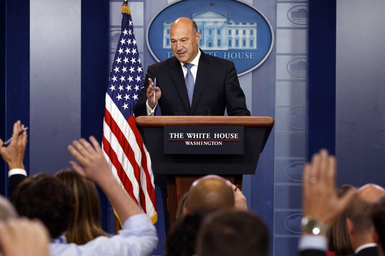 White House chief economic adviser Gary Cohn speaks during the daily press briefing: AP
