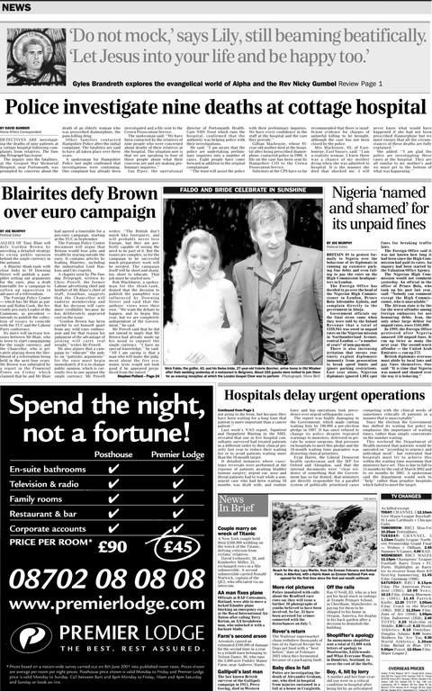 The Sunday Telegraph was among the first newspapers to report the police investigation into the deaths, in July 2001 - Credit: The Telegraph