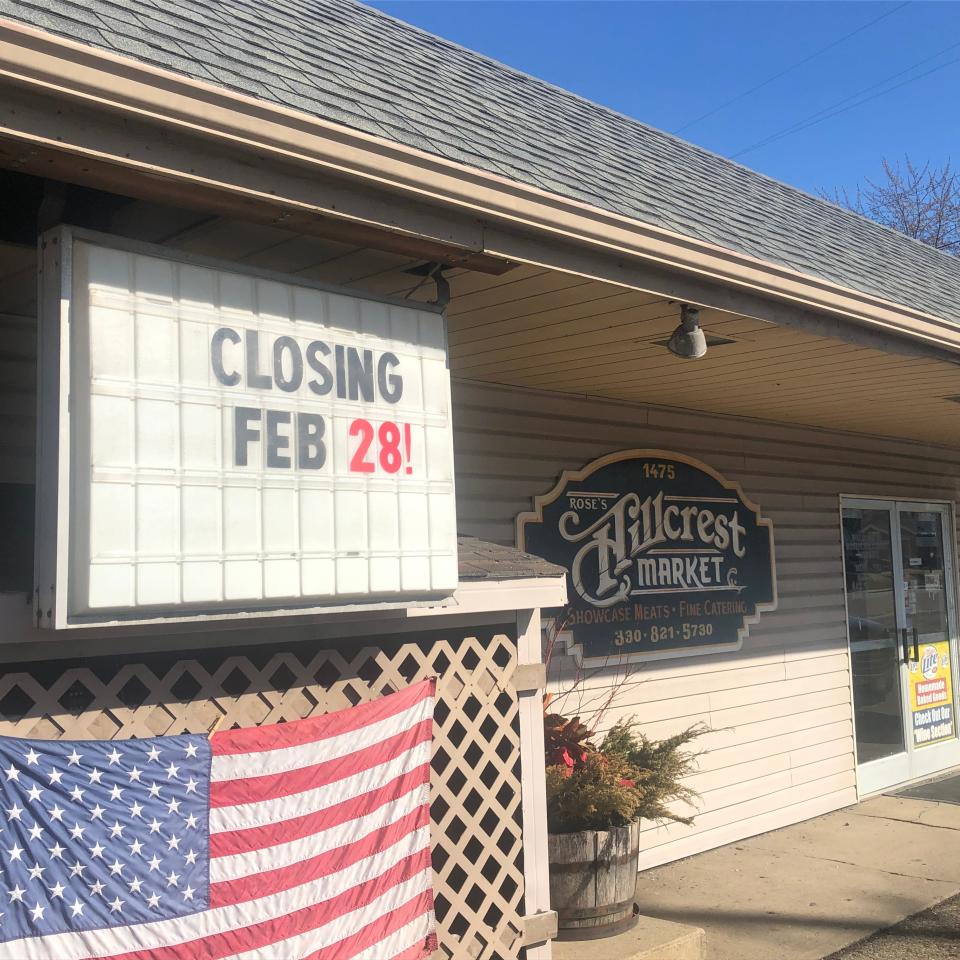 Rose's Hillcrest Market on State Street in Alliance will permanently close Tuesday The butcher shop has been in business for 23 years.