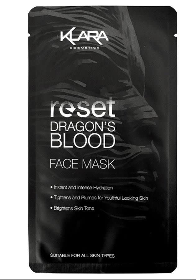 Sonia recommends Klara Cosmetics Reset Dragon’s Blood Face Mask.