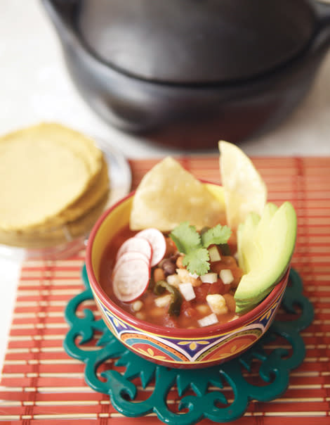 Quick Red Posole with Beans