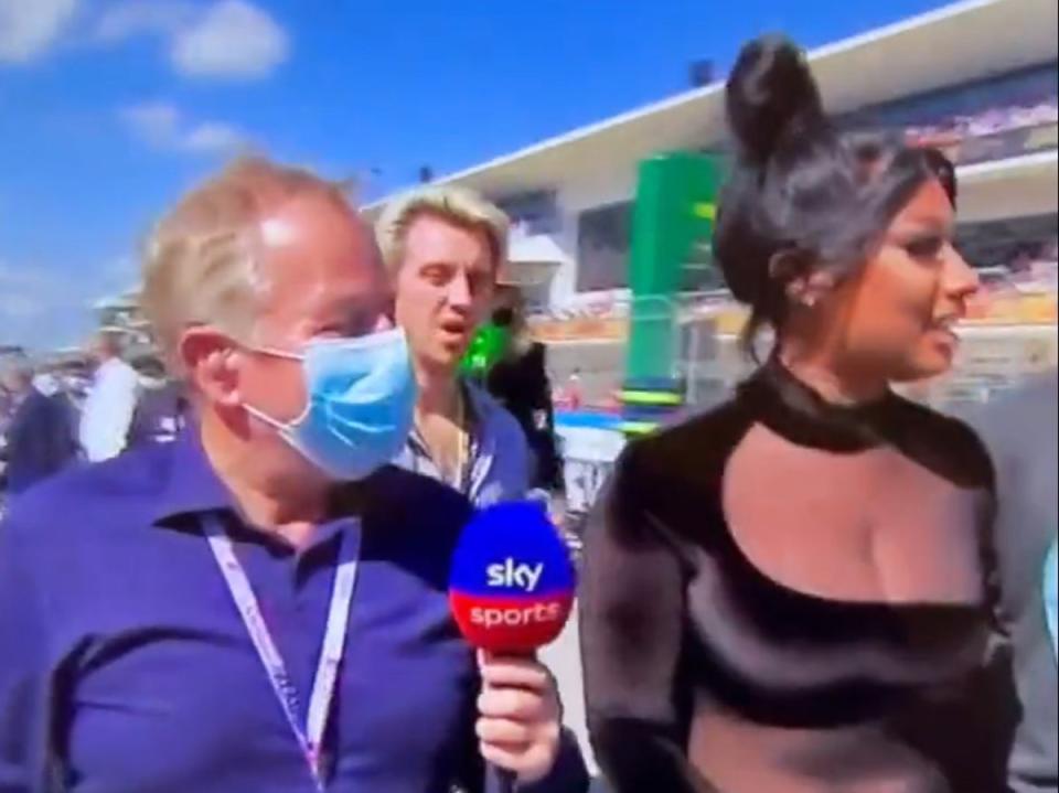 Martin Brundle (left) clashed with Megan Thee Stallion in 2021 (Sky Sports F1)