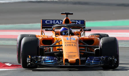 Motor Racing - F1 Formula One - Formula One Test Session - Circuit de Barcelona-Catalunya, Montmelo, Spain - March 9, 2018. Fernando Alonso of McLaren during testing. Picture taken March 9, 2018. REUTERS/Albert Gea