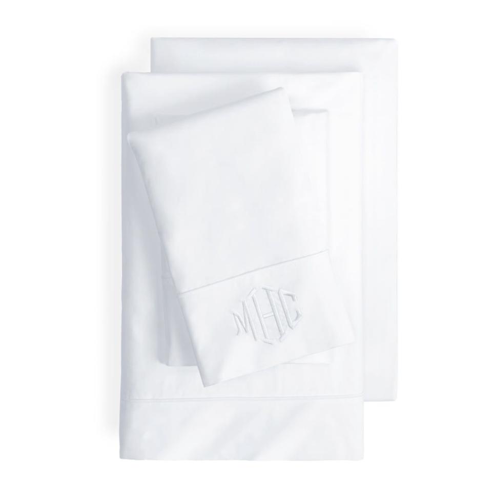 7) Bright White 400 Thread Count Percale Cotton Sheet Set