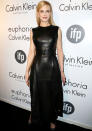 Cannes Film Festival 2013: Nicole Kidman opted for a daring leather Calvin Klein frock.