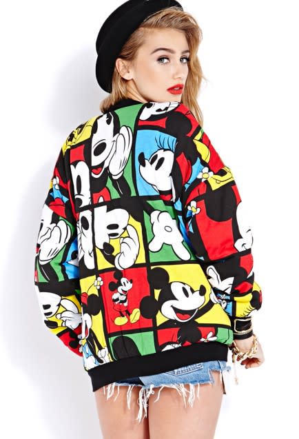 <div class="caption-credit">Photo by: Forever 21</div><div class="caption-title">Oh Mickey Bomber Jacket</div>It there is one must-have item from the collection, this has to be it. There wasn't a guy or gal in my school that didn't have a bomber jacket, and now that it's been Mickey-fied? Omg, I need one... <i><br> <a rel="nofollow noopener" href="http://www.forever21.com/Product/Product.aspx?BR=f21&Category=Promo-Mickey-Co-Collection&ProductID=2031558164&VariantID=" target="_blank" data-ylk="slk:Buy it for $27.80 at Forever 21;elm:context_link;itc:0;sec:content-canvas" class="link ">Buy it for $27.80 at Forever 21</a></i>