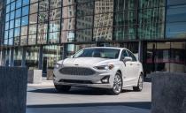 <p>Of all of Ford's recently canceled passenger-car models, the <a href="https://www.caranddriver.com/ford/fusion" rel="nofollow noopener" target="_blank" data-ylk="slk:Fusion mid-size sedan;elm:context_link;itc:0;sec:content-canvas" class="link ">Fusion mid-size sedan</a> will stick around the longest. Production won't end until 2021, and its sales haven't fallen off a cliff quite yet, dropping just 4 percent compared with 2018.</p>