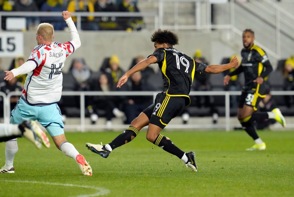 Jacen Russell-Rowe scored for the Crew Saturday with Mo Farsi later adding the game-winner in Columbus' 2-1 victory over the Chicago Fire.