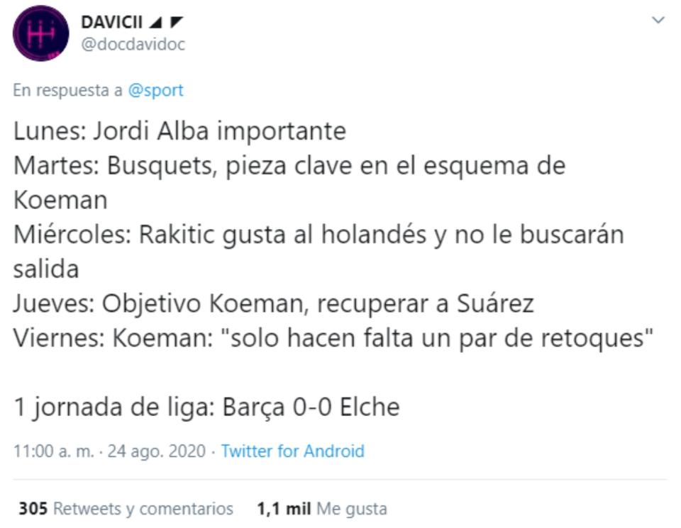 Enfado entre los culés porque Ronald Koeman cuente con Jordi Alba