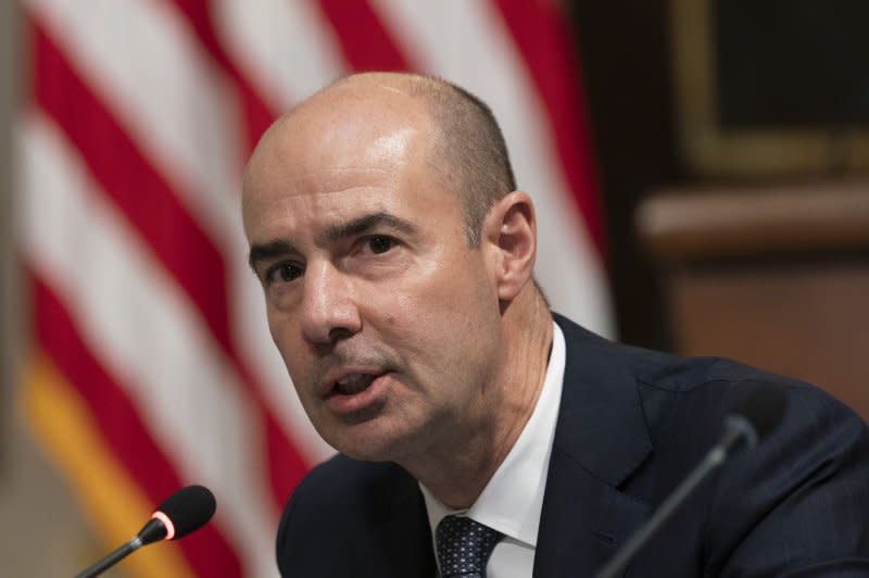 Eugene Scalia, son of the late Justice Antonin Scalia, argued on the behalf of UBS Securities, claiming that a whistleblower must prove that retaliation was caused intentionally, not simply that it occurred. File Photo by Chris Kleponis/UPI