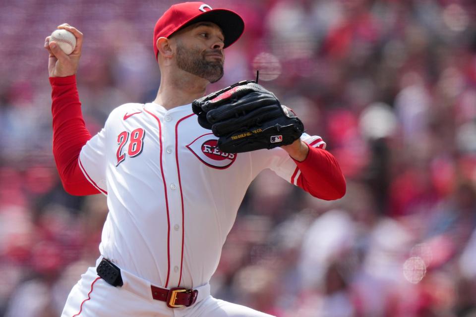 Nick Martinez allowed six hits and three runs in five innings against the Washington Nationals in his Reds debut and did not get a decision in an eventual 6-5 Reds victory. He struck out three and walked one.