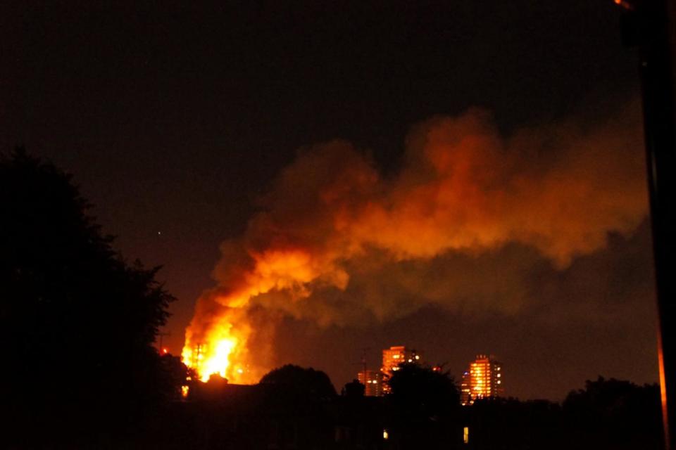 The scene of the blaze in west London (AFP)