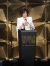 Carol Bayer Sager speaks on stage at the 50th annual Songwriters Hall of Fame induction and awards ceremony at the New York Marriott Marquis Hotel on Thursday, June 13, 2019, in New York. (Photo by Brad Barket/Invision/AP)