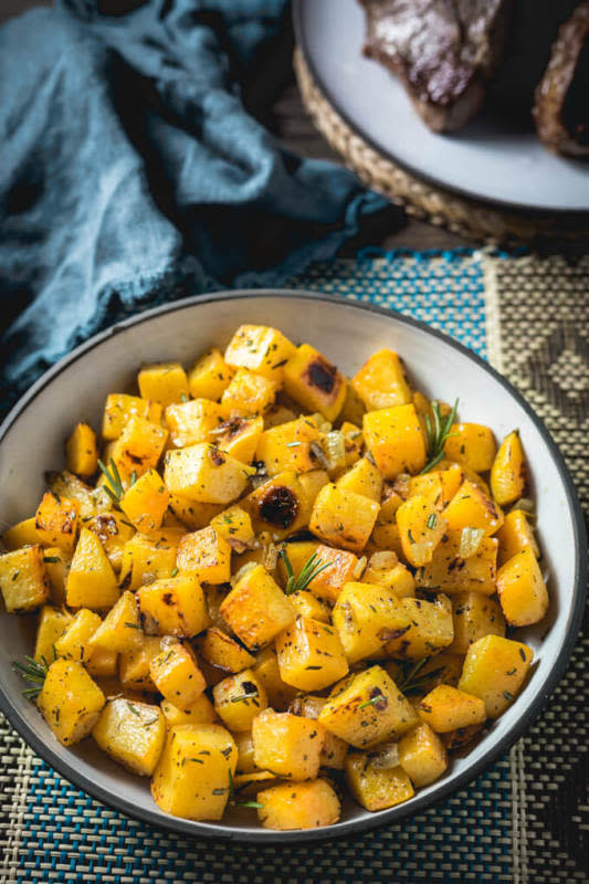 <p>Low Carb Maven</p><p>Roasted rutabaga is a great lower carb potato substitute with an earthy sweetness and the faint peppery tang of radishes. Serve with roasted meats.</p><p><strong>Get the recipe: <a href="https://www.lowcarbmaven.com/roasted-rutabaga/" rel="nofollow noopener" target="_blank" data-ylk="slk:Rosemary Roasted Rutabaga;elm:context_link;itc:0;sec:content-canvas" class="link "><em>Rosemary Roasted Rutabaga</em></a></strong></p>