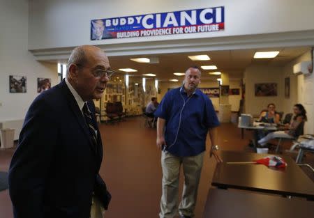 Vincent "Buddy" Cianci, former mayor and current mayoral candidate of Providence, stands in his campaign headquarters in Providence, Rhode Island August 12, 2014. REUTERS/Brian Snyder