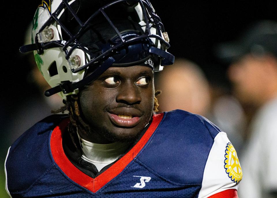 Richard Young  of the South team stands on the sidelines during the Rotary South All-Star Classic at Fort Myers High School on Wednesday, Dec. 7, 2022. South won over the North team. 