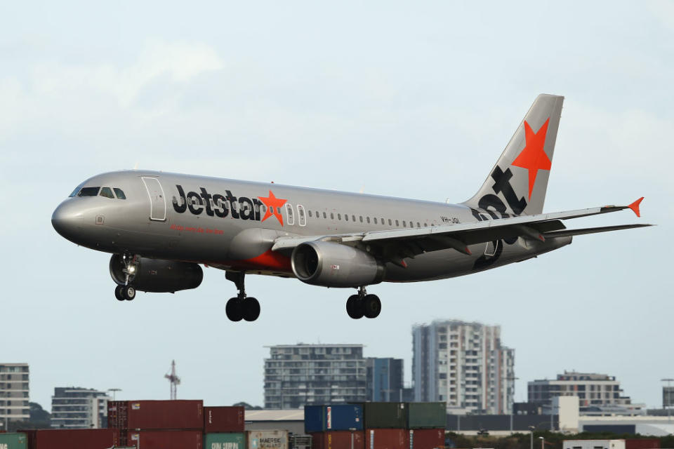 An Airbus SE A320-200 aircraft operated by Jetstar Airways.