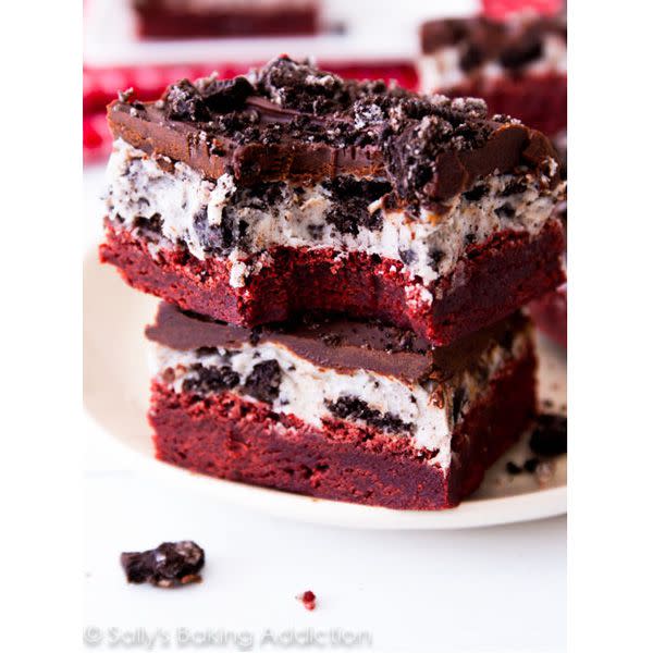 Red Velvet Oreo Brownies