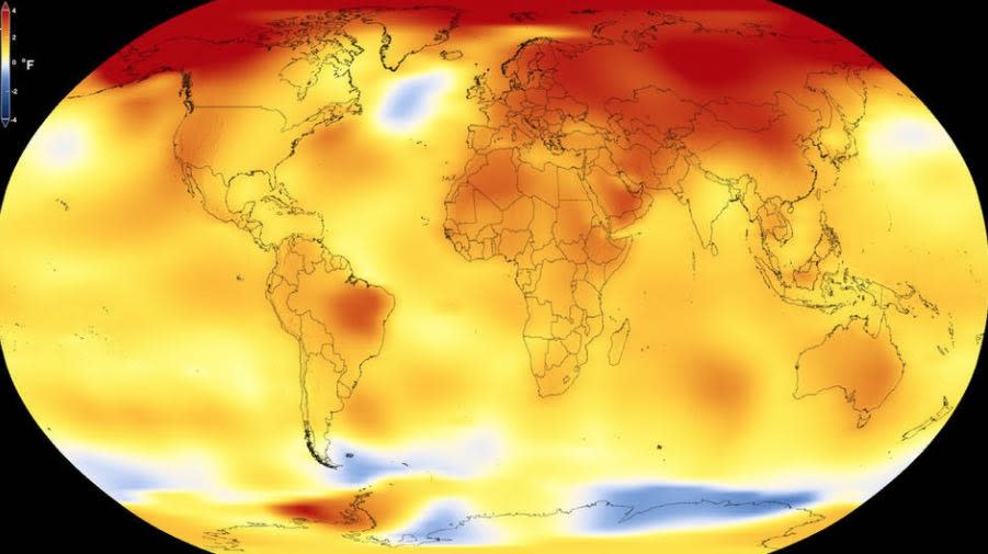 La temperatura media de la tierrra ha aumentado en los últimos cuatro años 1,1º (Créditos: NASA)