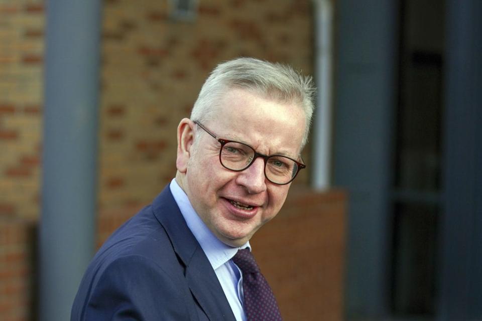 Communities Secretary Michael Gove had to be escorted by police after he was approached by protesters (Steve Parsons/PA) (PA Wire)