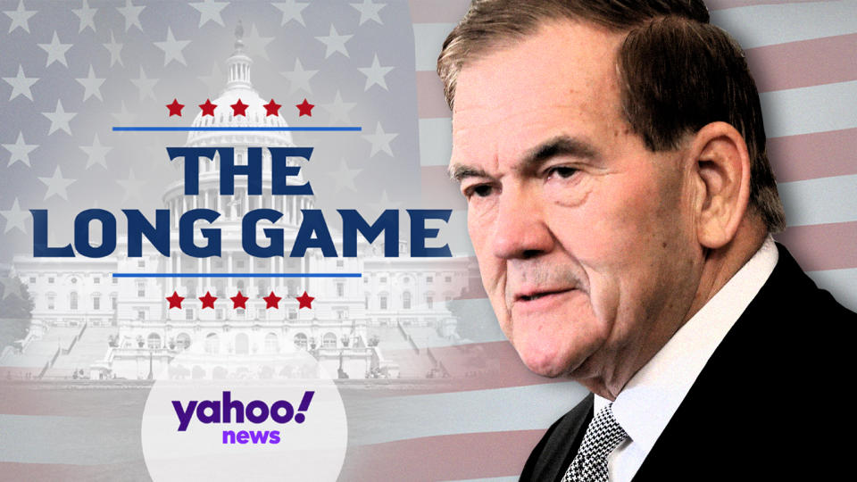 Former Gov. Tom Ridge. (Photo illustration: Yahoo News; photos: Siavosh Hosseini/NurPhoto via Getty Images, AP)