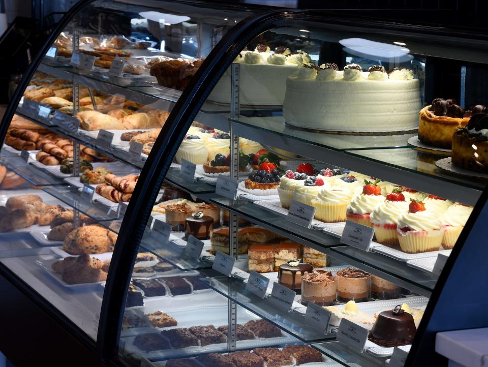 Cakes and pastries at Bean Counter Bakery's renovated Highland Street location.