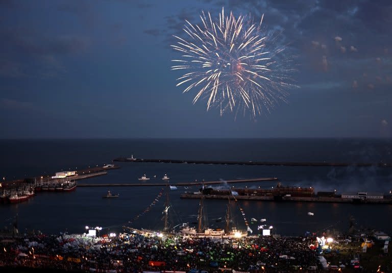 The Argentine frigate Libertad arrives in Mar del Plata, 400km south of Buenos Aires, on January 9, 2013. With pomp and politicking, Argentina greeted the arrival of the three-masted navy frigate caught up in a debt tussle stemming from the country's economic collapse a decade ago