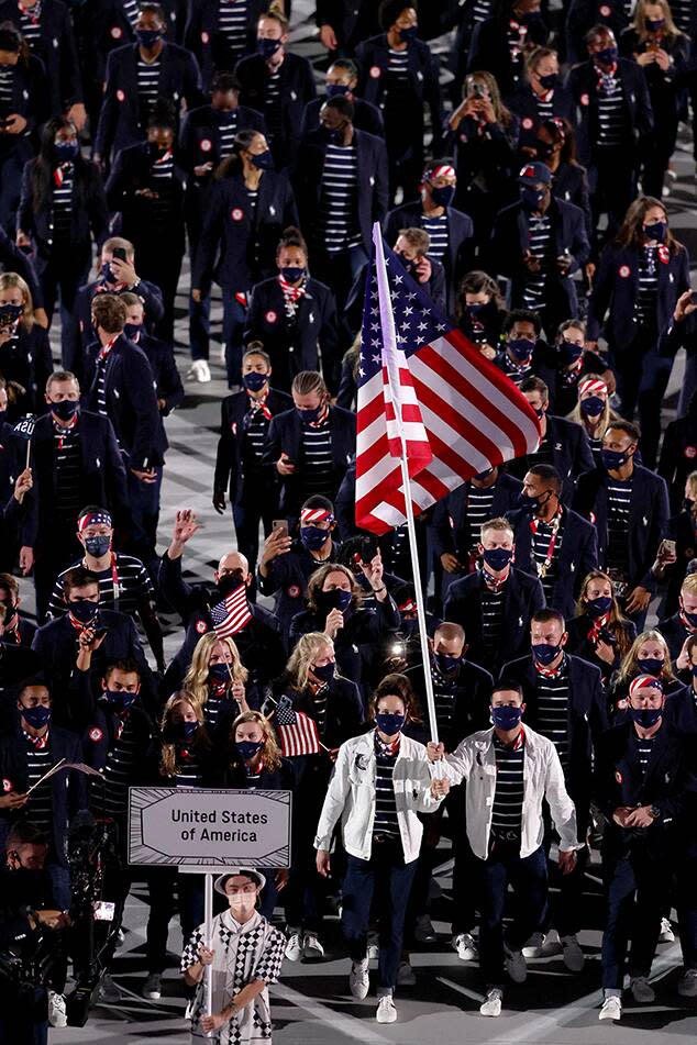 Opening Ceremony, 2020 Tokyo Olympics, United States, Sue Bird, Eddy Alvares