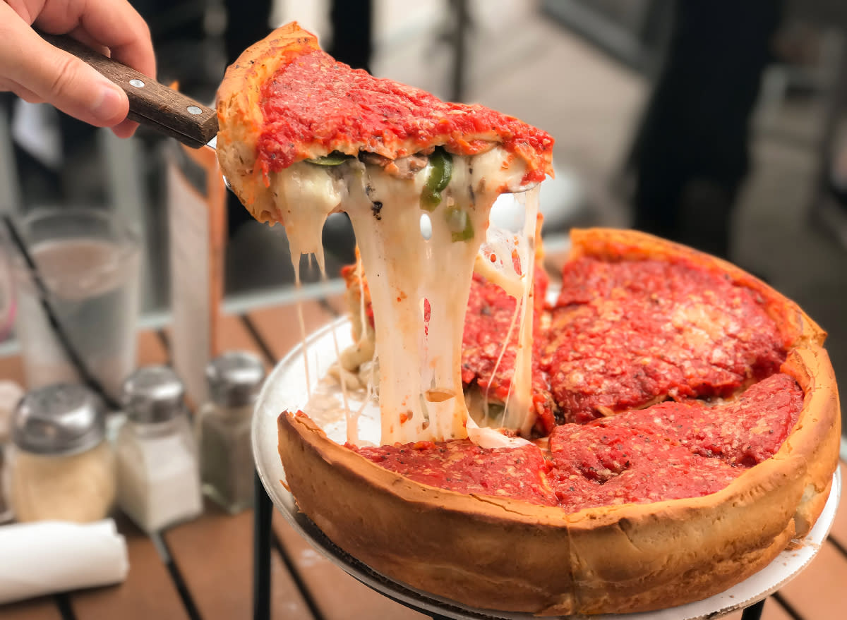 chicago-style deep dish pizza