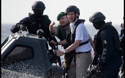 Jeremy Hunt has said: “I have argued that additional funds will need to be made available for new capabilities, not just plugging gaps in existing plans". Photo taken in Senegal with Royal Marines and Senegal troops. April 29, 2019.  - Credit: Andrew Parsons / i-Images