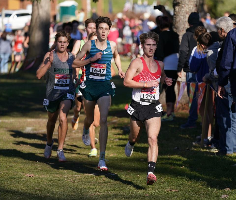 Brewster's Pat Ford (953) competes in the Nike Cross Regionals New York qualifying race at Bowdoin Park in Wappingers Falls on Saturday, November 26, 2022.