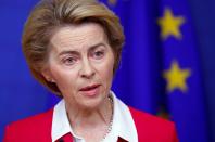 EU Commission President von der Leyen holds a news conference in Brussels