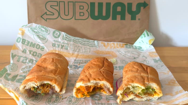 three Subway subs