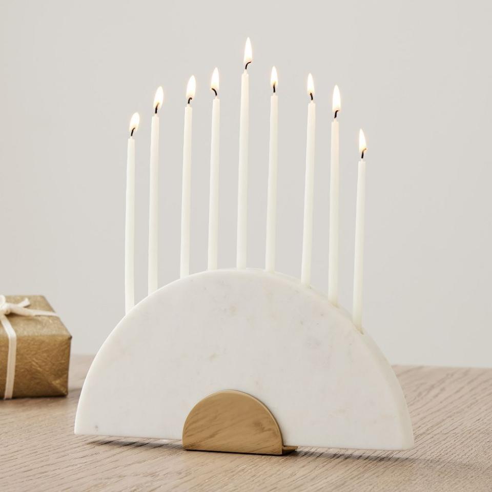 15) White Marble Menorah